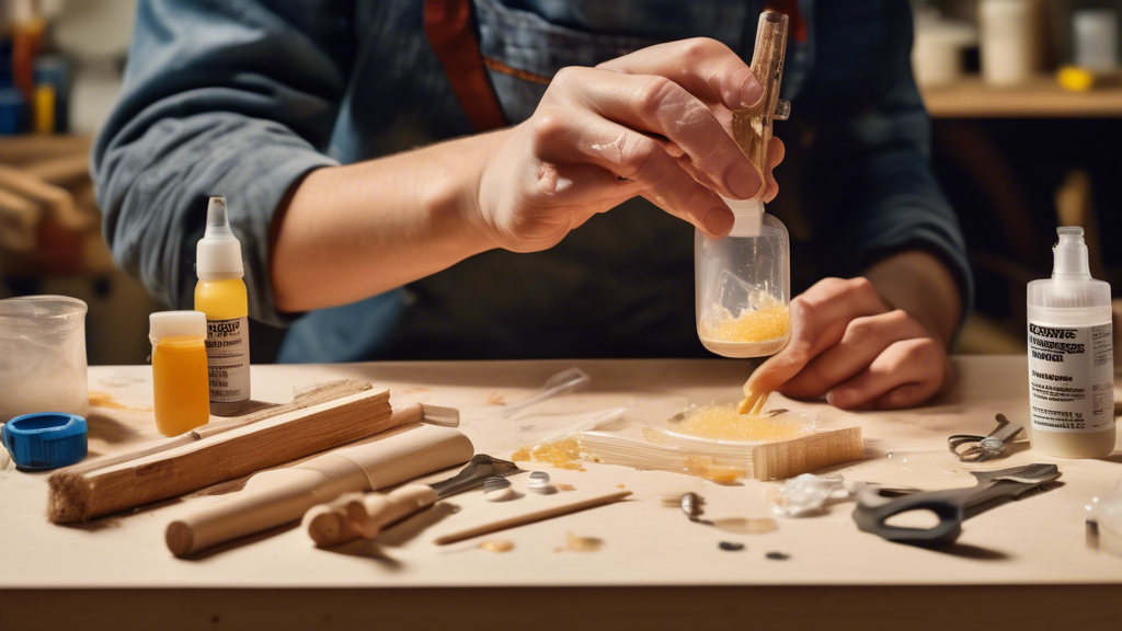 Create an image depicting a curious DIY experiment scene in a well-lit workshop. In the center, there's a workspace filled with tools and a variety of mate